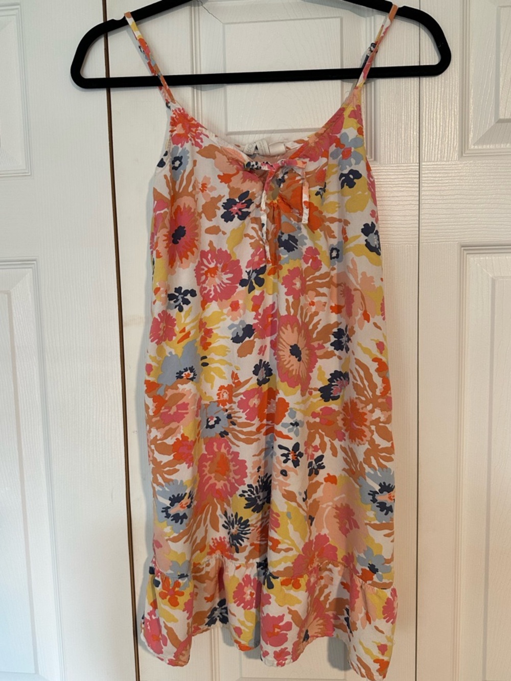 Floral Tie-Front Spaghetti Strap Sundress